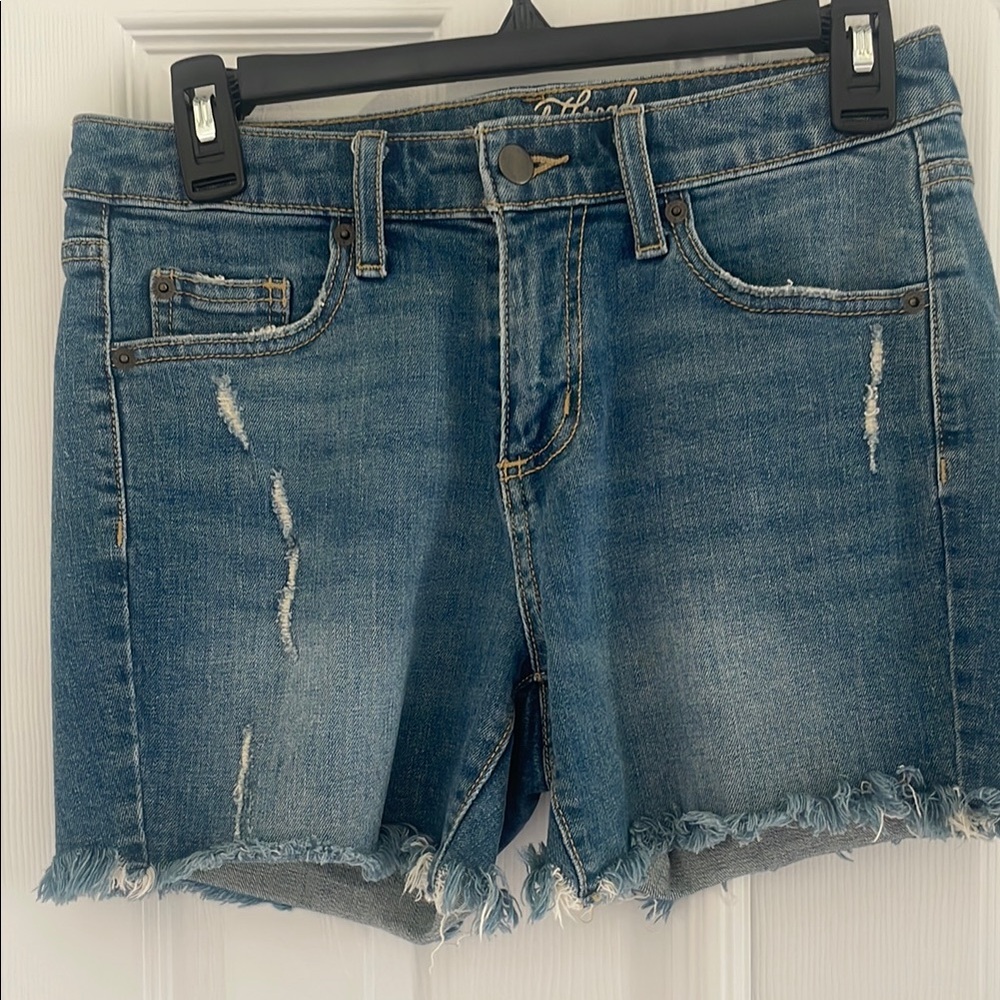 Universal Thread Blue Jean Shorts Distressed Mid-Length